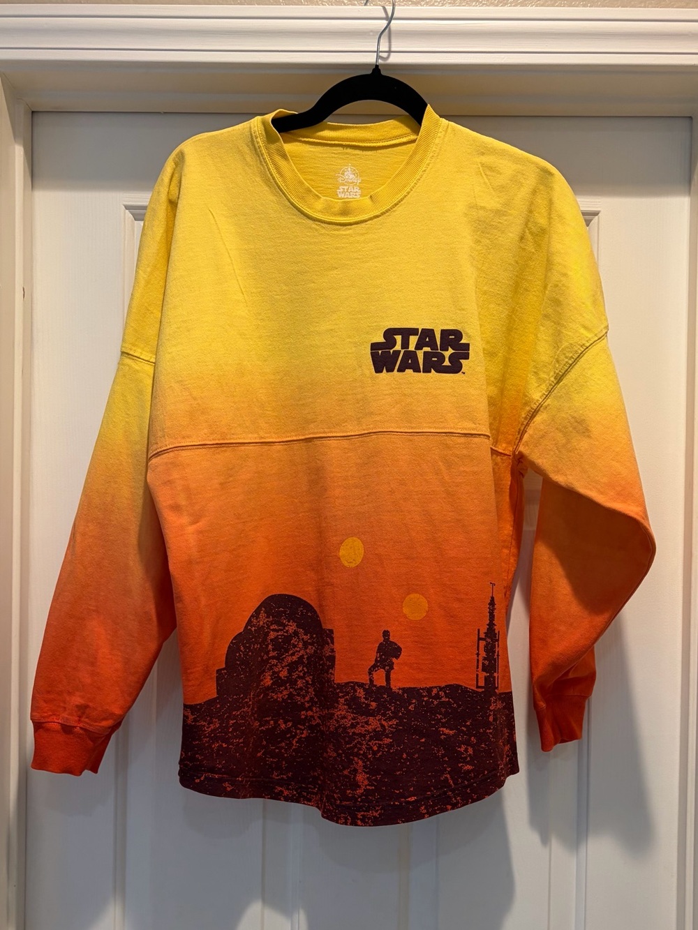 Star Wars  unisex yellow -Orange Gradient Long Sleeve Top